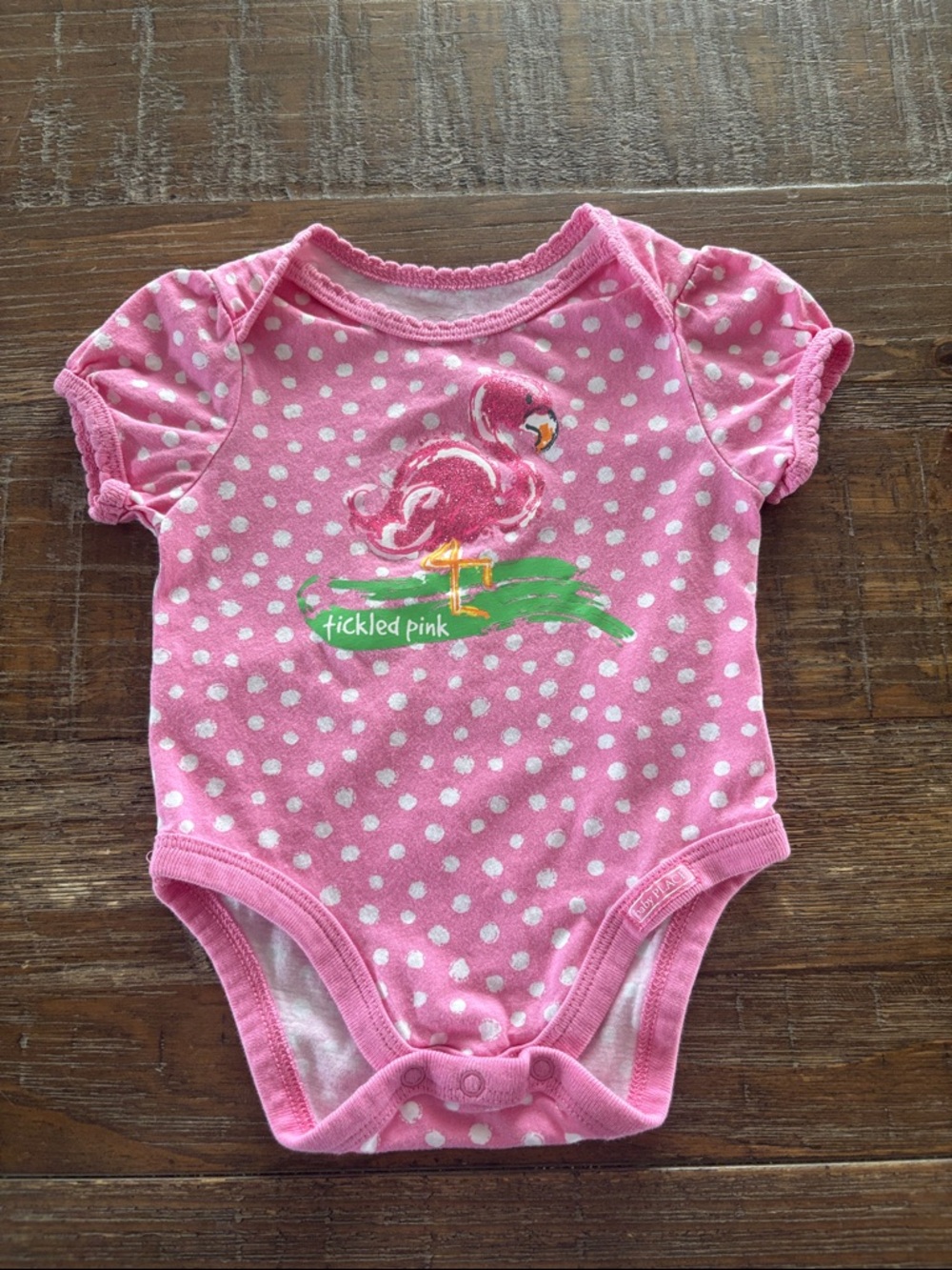 5/$10 The Children's Place Pink Polka Dot Bodysuit